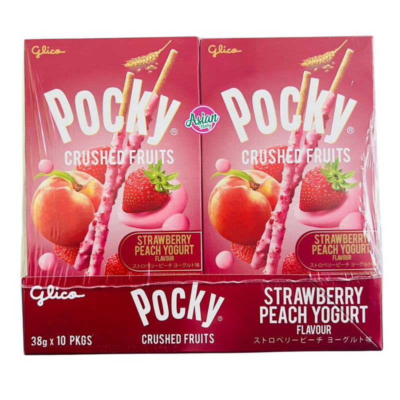 Glico Pocky Crushed Fruits Strawberry Peach Yogurt  38g