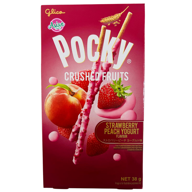 Glico Pocky Crushed Fruits Strawberry Peach Yogurt  38g