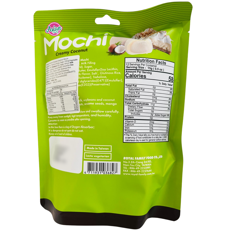 Royal Family Mochi Coconut  180g