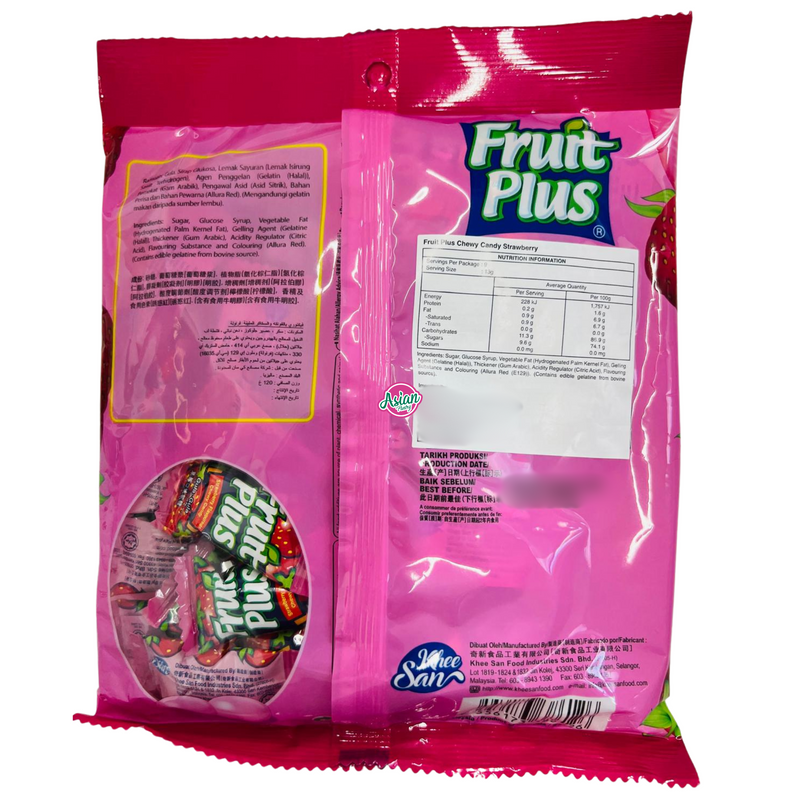 Fruit Plus Chewy Candy Strawberry Flavour 120g