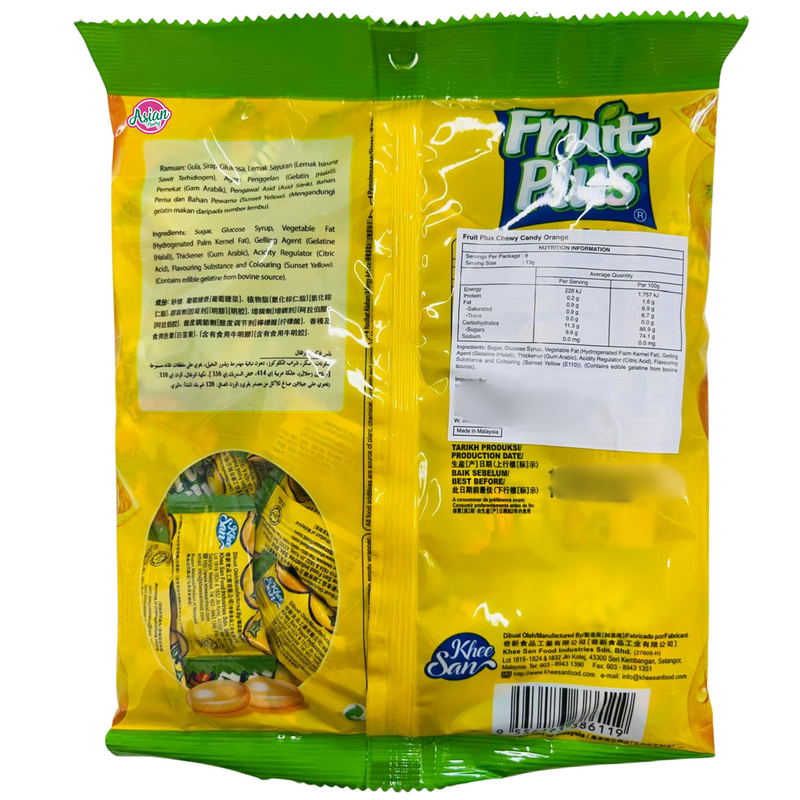 Fruit Plus Chewy Candy Orange Flavour 120g