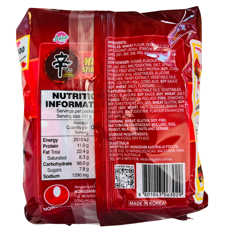 Nongshim Shin Ramyun Stir Fry 4pk 524g