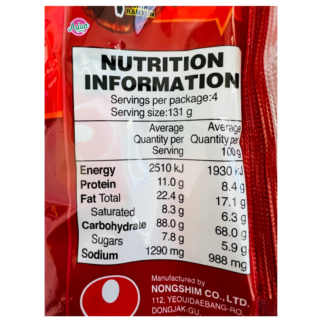 Nongshim Shin Ramyun Stir Fry 4pk 524g (Best Before: 11/09/2025)