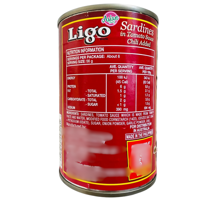 Ligo Sardines in Tomato Sauce Chili Added 425g