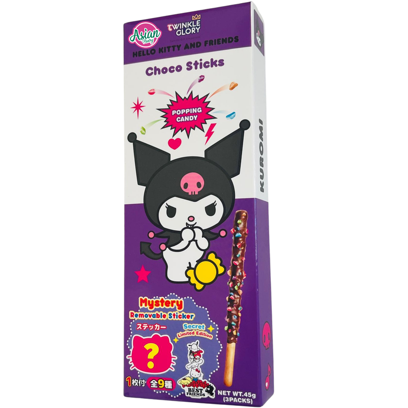 Twinkle Glory Kuromi Popping Candy Choco Sticks 45g