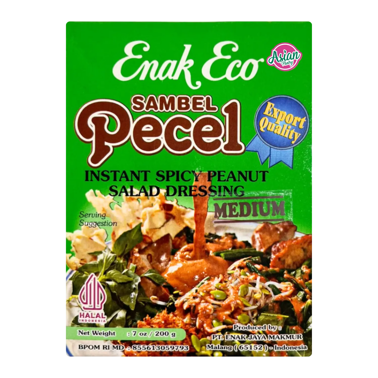 Enak Eco Sambel Pecel Instant Spicy Peanut Salad Dressing Medium 200g