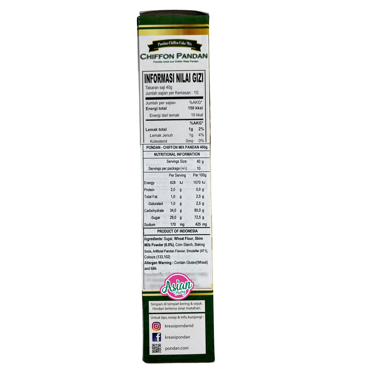 Pondan 班兰戚风蛋糕粉 400g