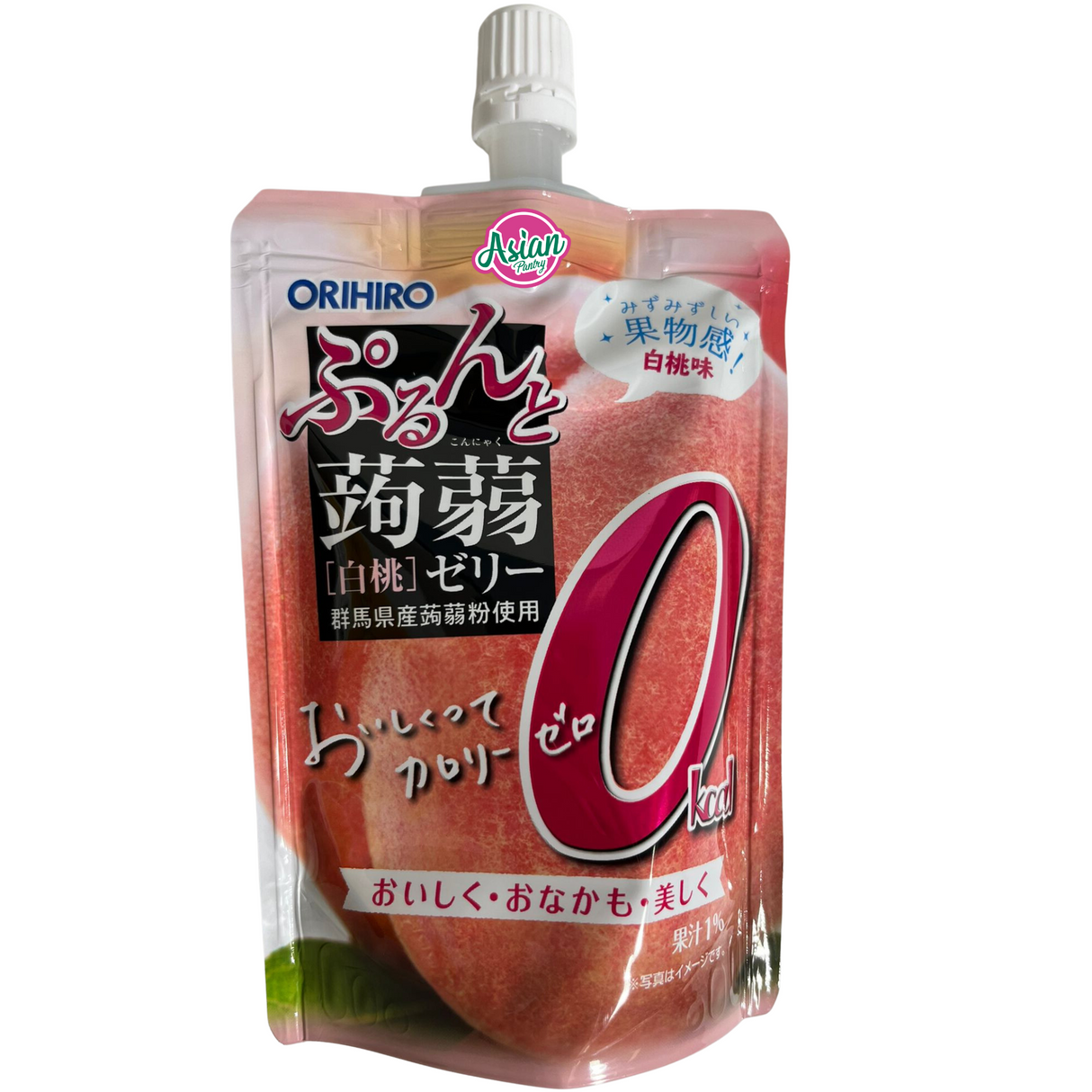 Orihiro Konjac Jelly Okcal Peach (Berdiri) 130g