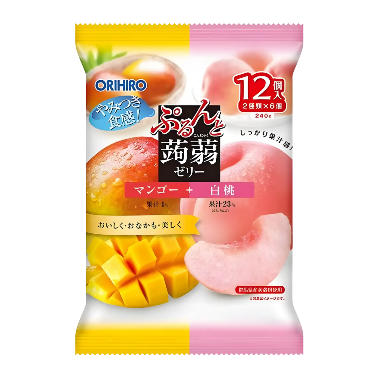 Orihiro Konjac Jelly Mango & White Peach 12pcs 240g