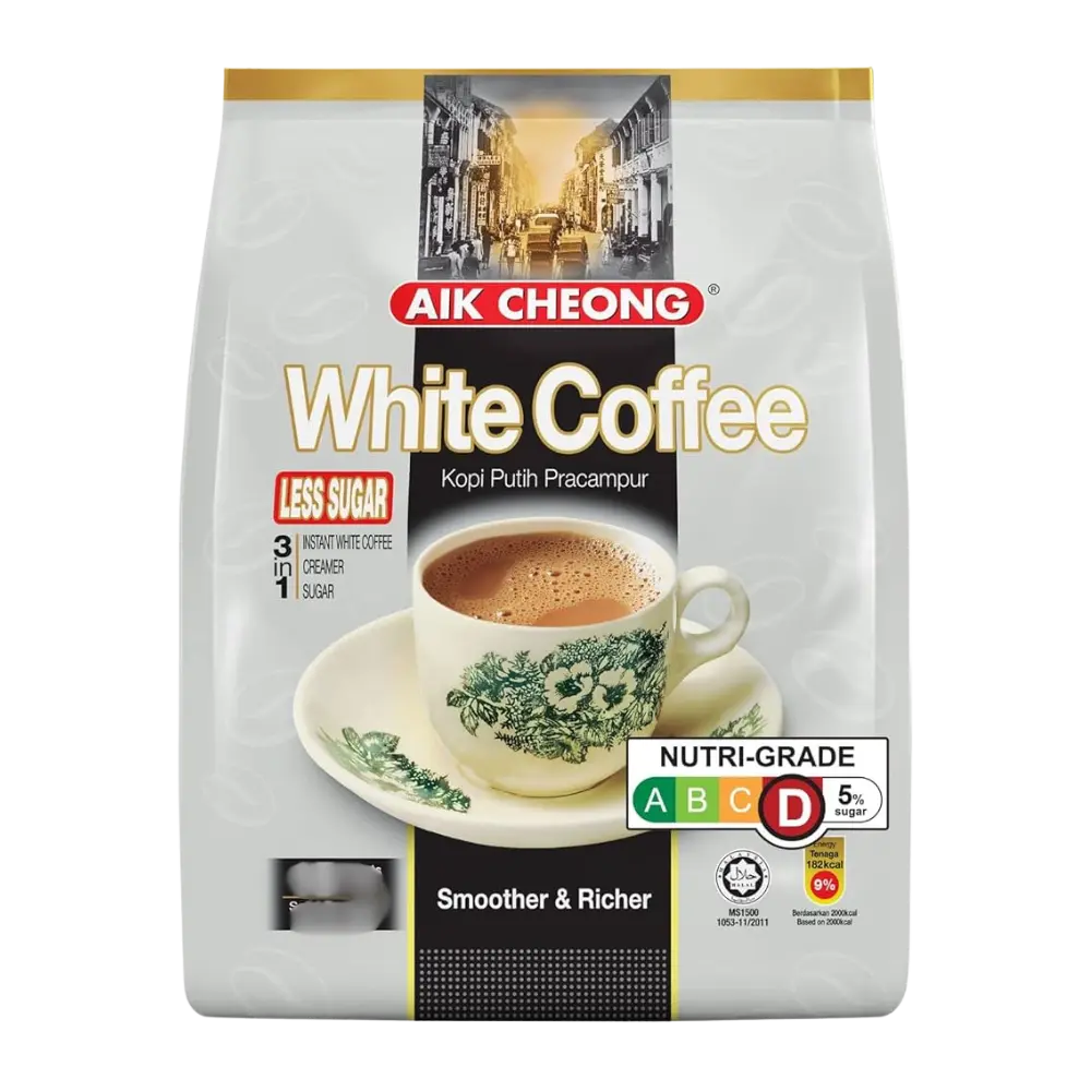 Aik Cheong White Coffee 3 in 1 Less Sugar 12 Sachets 480g