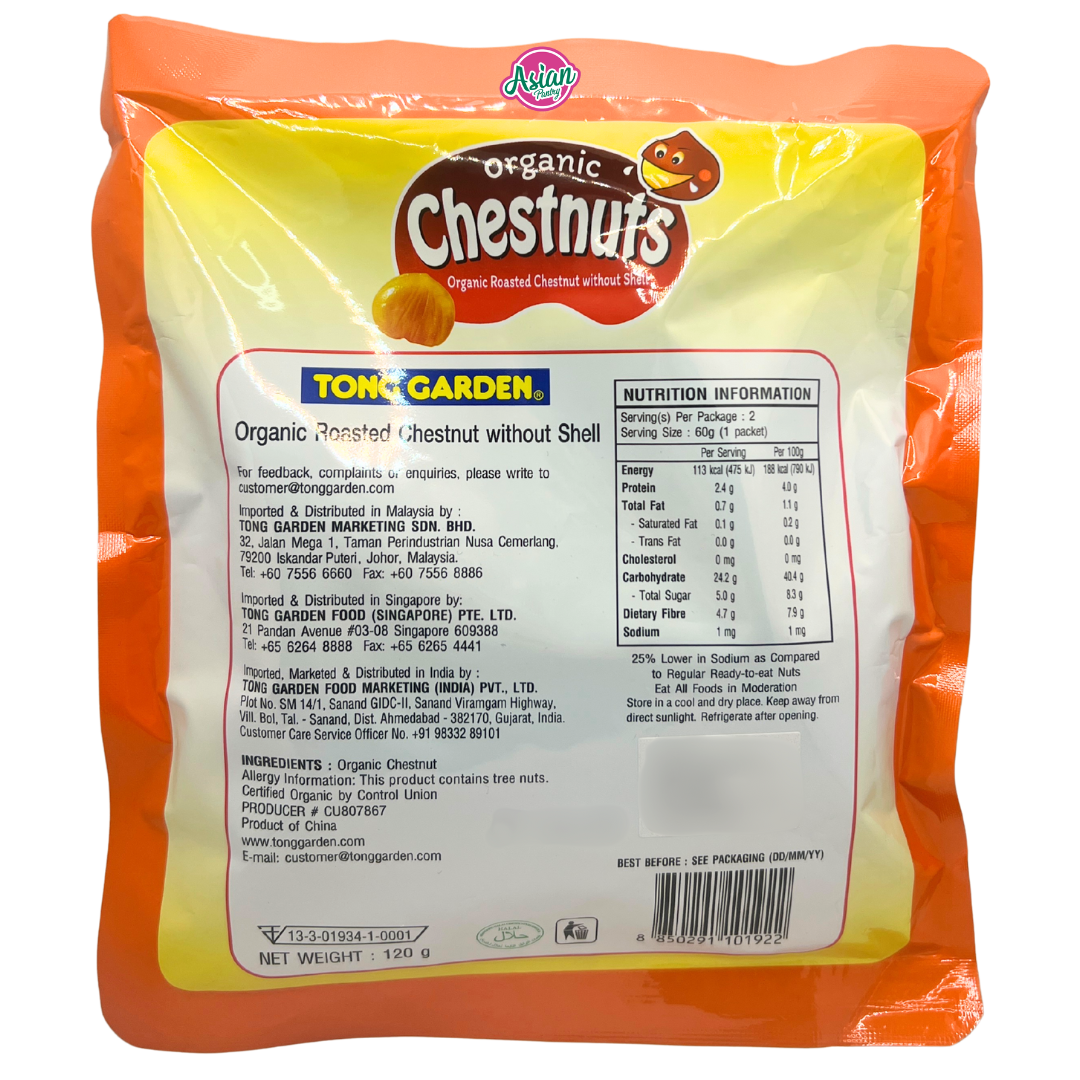 Tong Garden Organic Roasted Chestnuts 120g