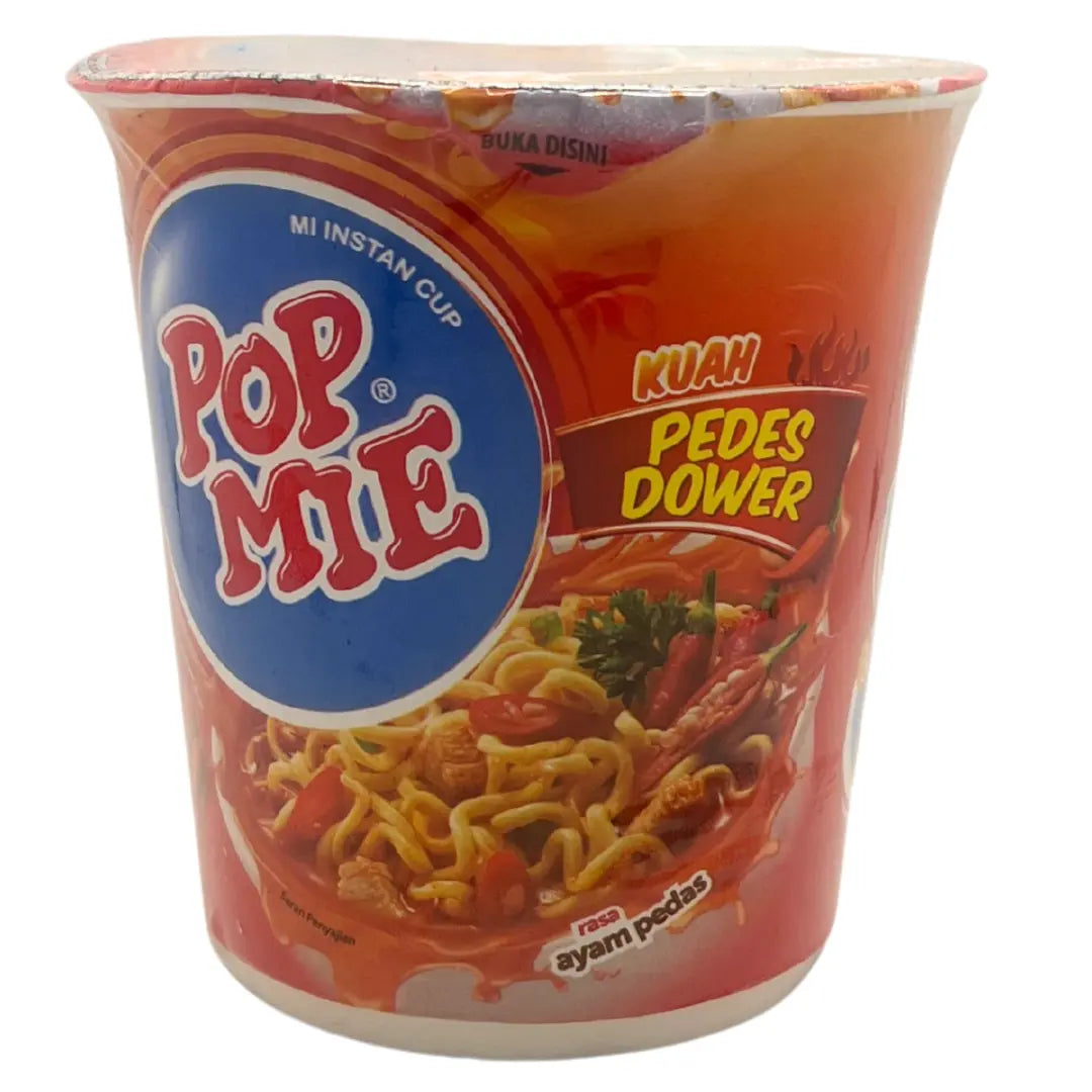 Indomie PopMie Instant Cup Noodle Soup Extra Spicy Chicken Flavour (Ayam Pedes Dower) 75g