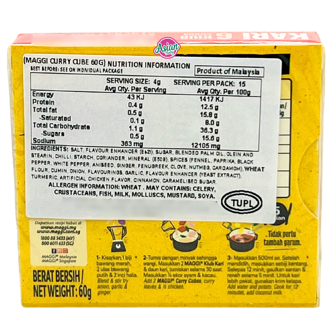 Maggi Curry (Kari) Stock Cube 60g