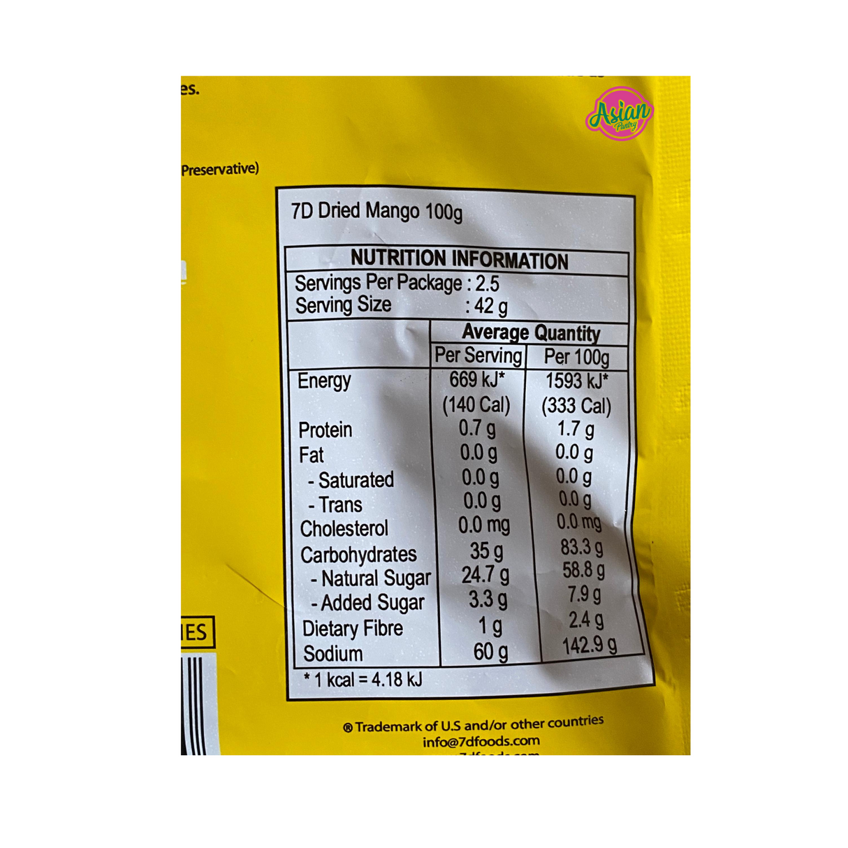 7D Dried Mangoes 100g