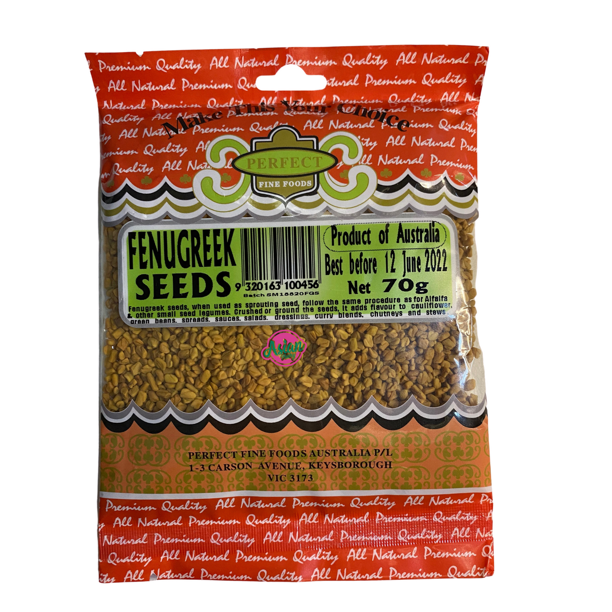 Perfect Fine Foods Fenugreek Seeds 70g