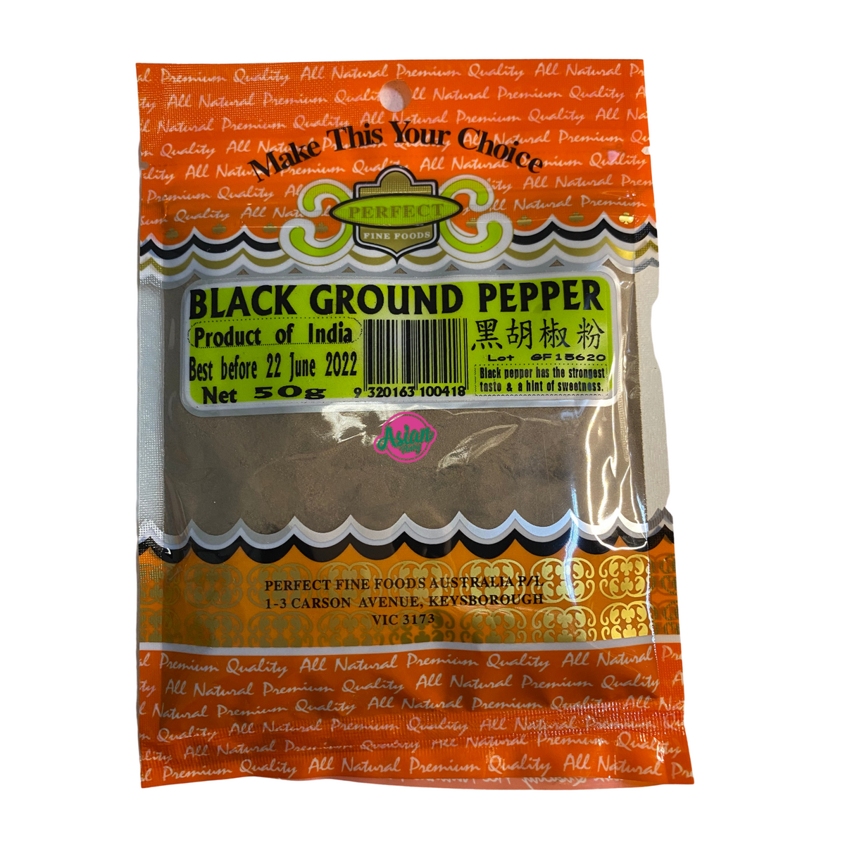 Perfect Fine Foods Black Pepper Ground 50g