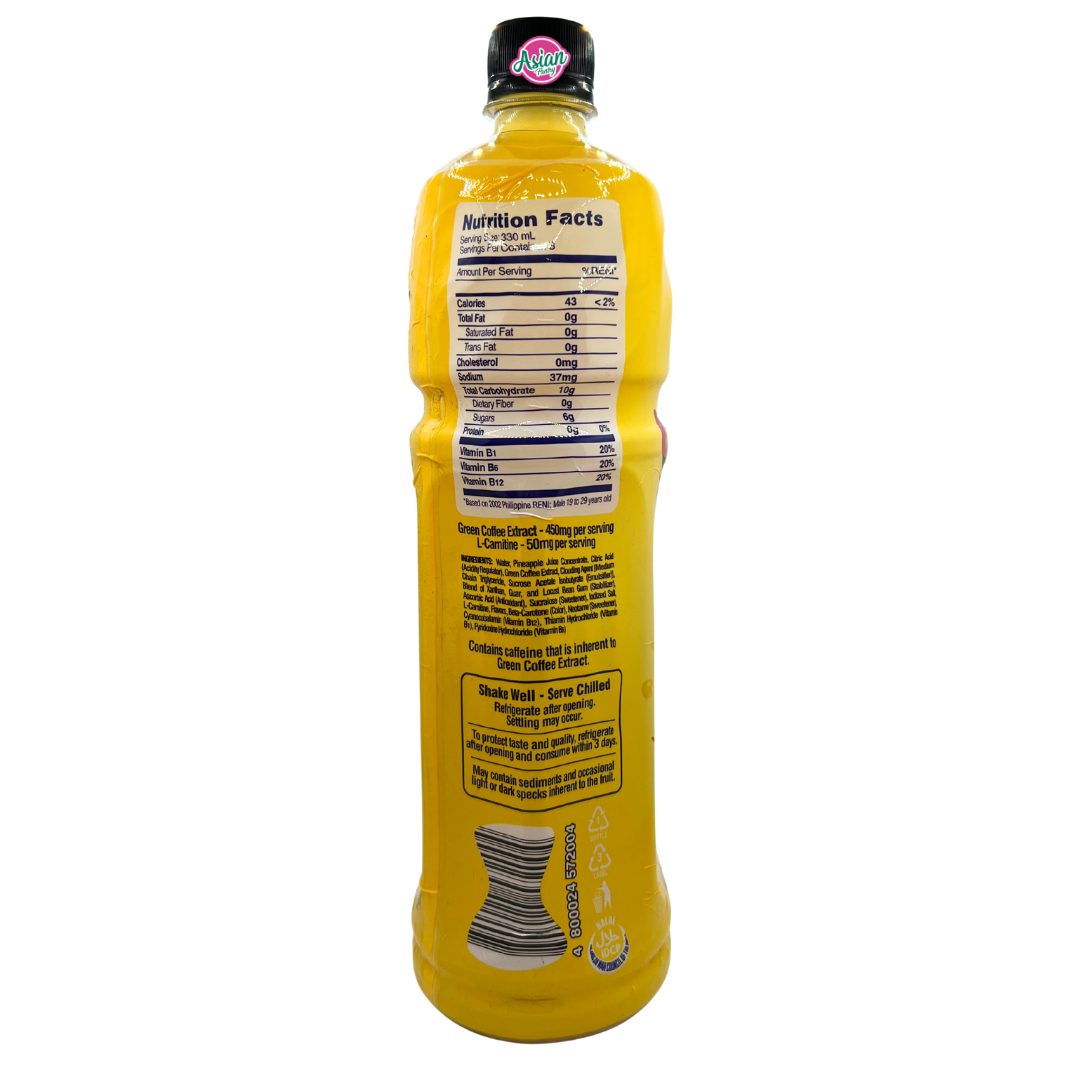 Delmonte Fit 'N Right Pineapple Juice Drink with Green Coffee Extract No Added Sugar 1L
