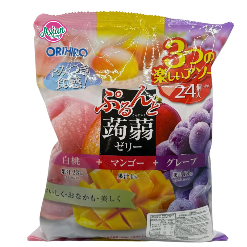Orihiro Jelly Large Peach + Mango + Grape Flavours 480g