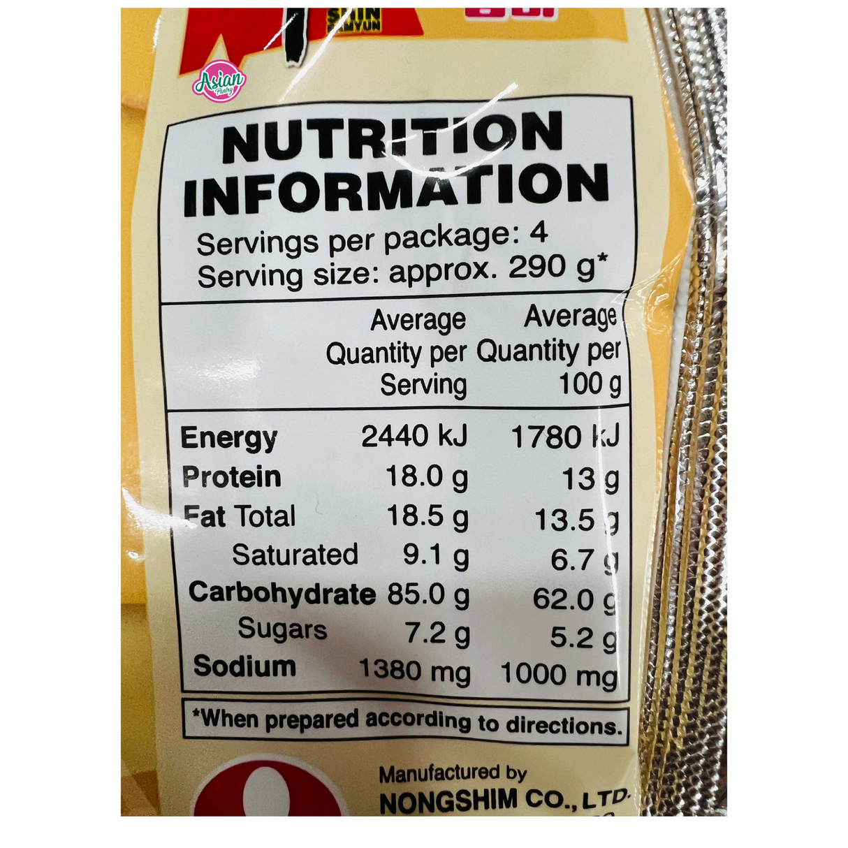 Nongshim Spicy &amp; Creamy Toomba 4pk 548g