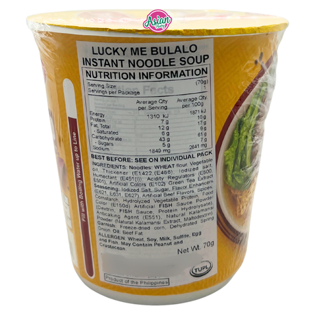 Lucky Me! Instant Cup Noodles Bulalo (Artificial Beef and Bone Marrow) Flavour 70g