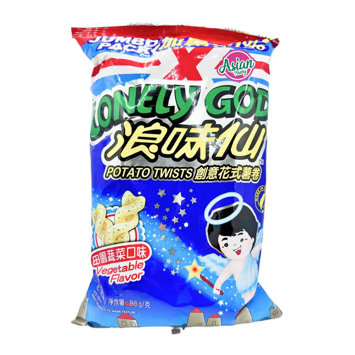 Want Want Lonely God Potato Twists Vegetable Flavour 86g