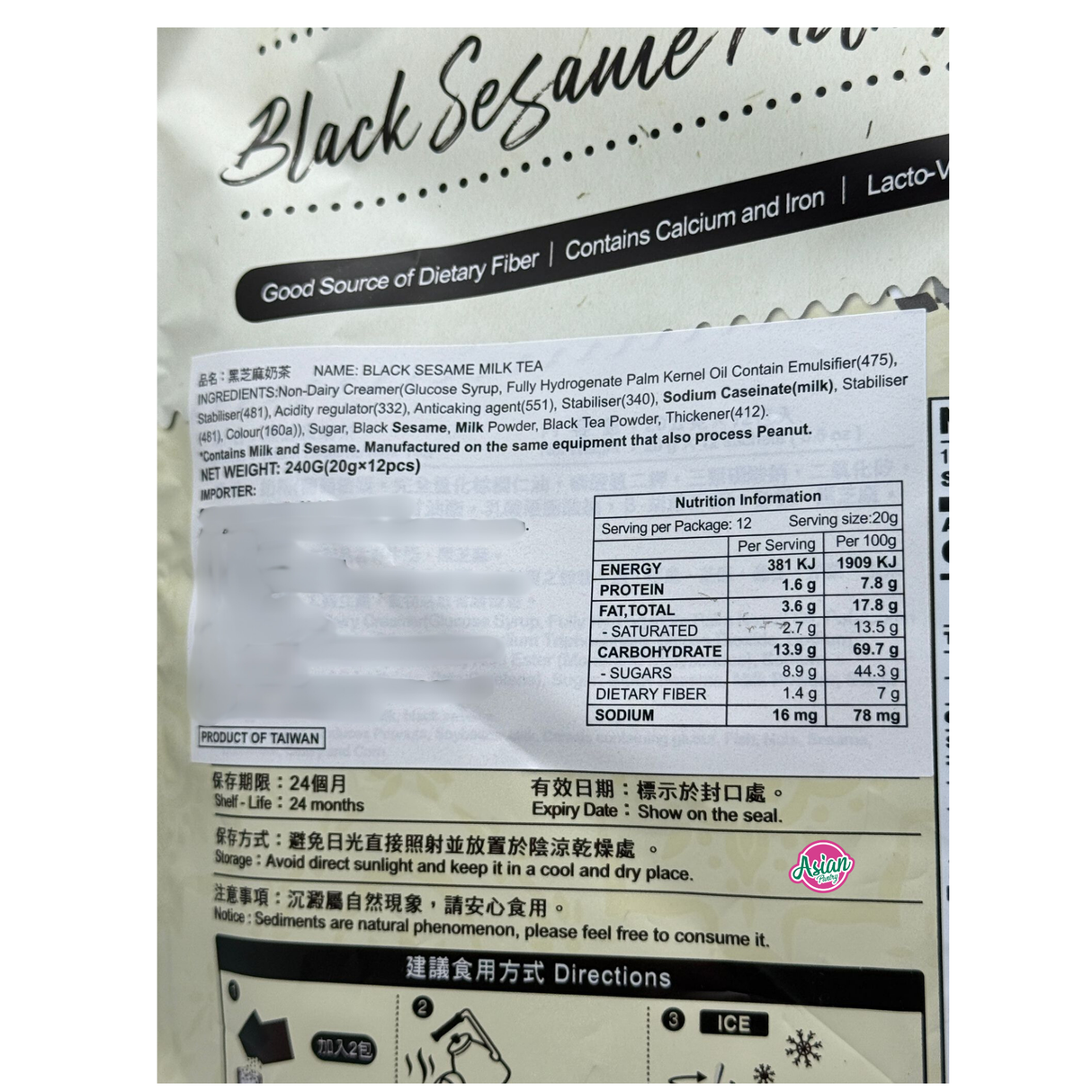 Teh Susu Bijan Hitam Greenmax 240g