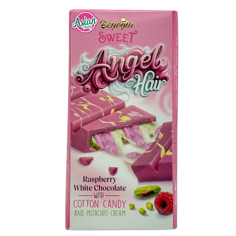 Beyoglu Angel Hair Raspberry Chocolate Filled with Pistachio and Cotton Candy 160g