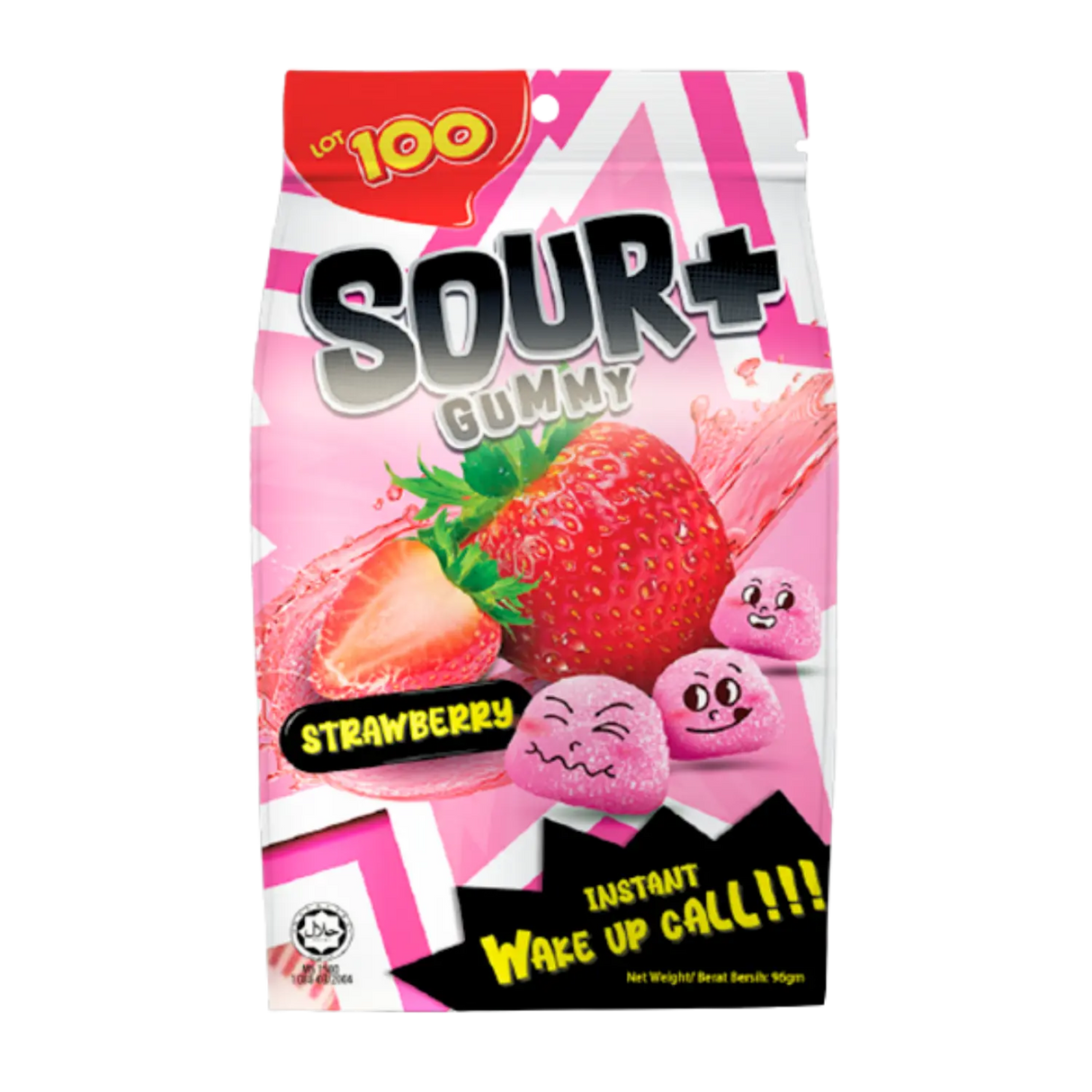 Cocoaland Lot 100 Sour Gummy Strawberry 95g