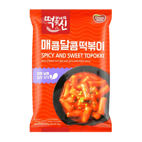 Kek Beras berbentuk Tongkat Dongwon dengan Topokki (Uncang) Pedas dan Manis 240g