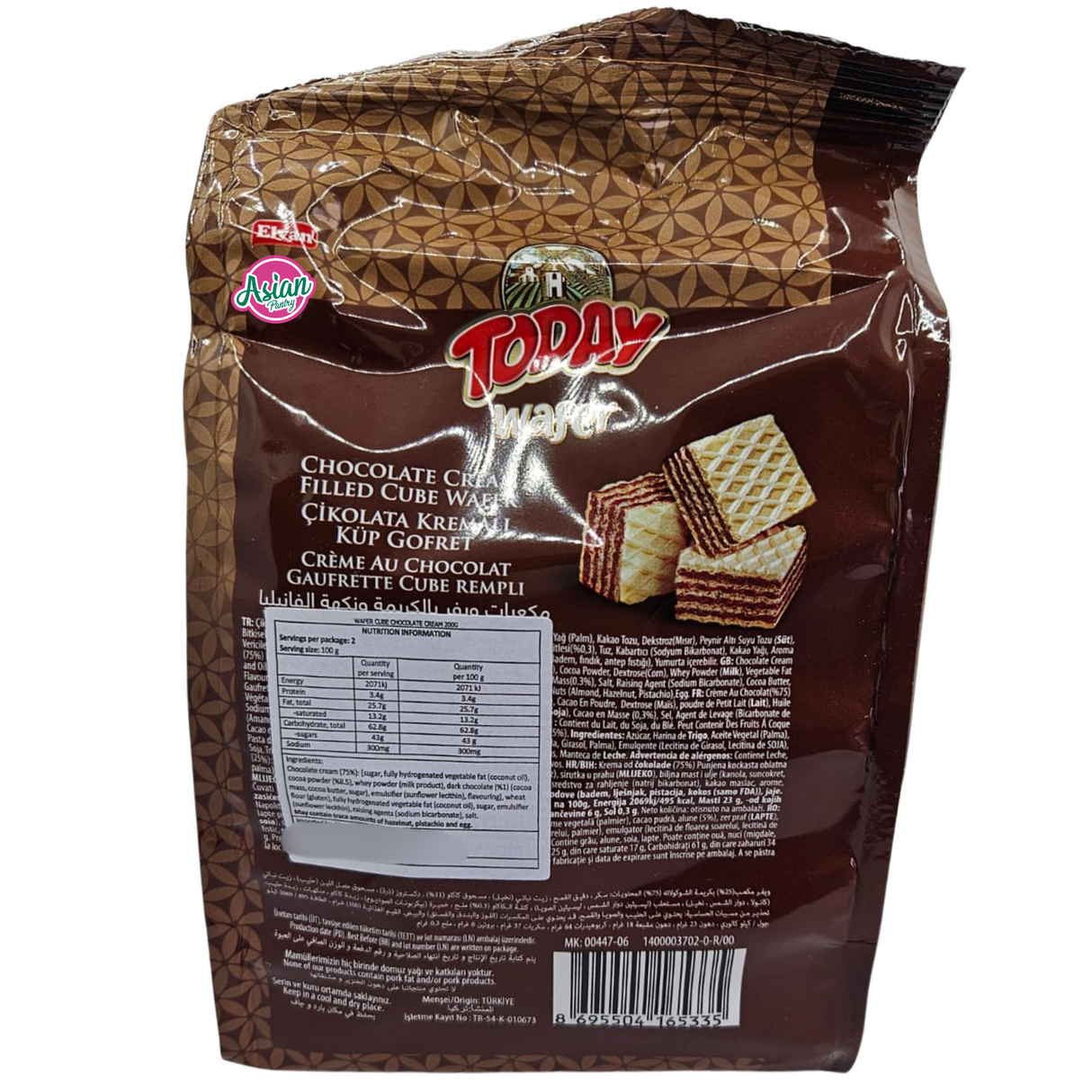Elvan Today Chocolate Cream Filled Cube Wafer 200g