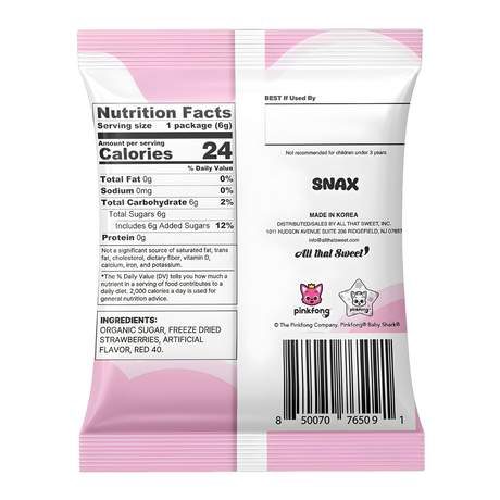 Cotton Lolly Rolled Cotton Candy Baby Shark Strawberry 6g