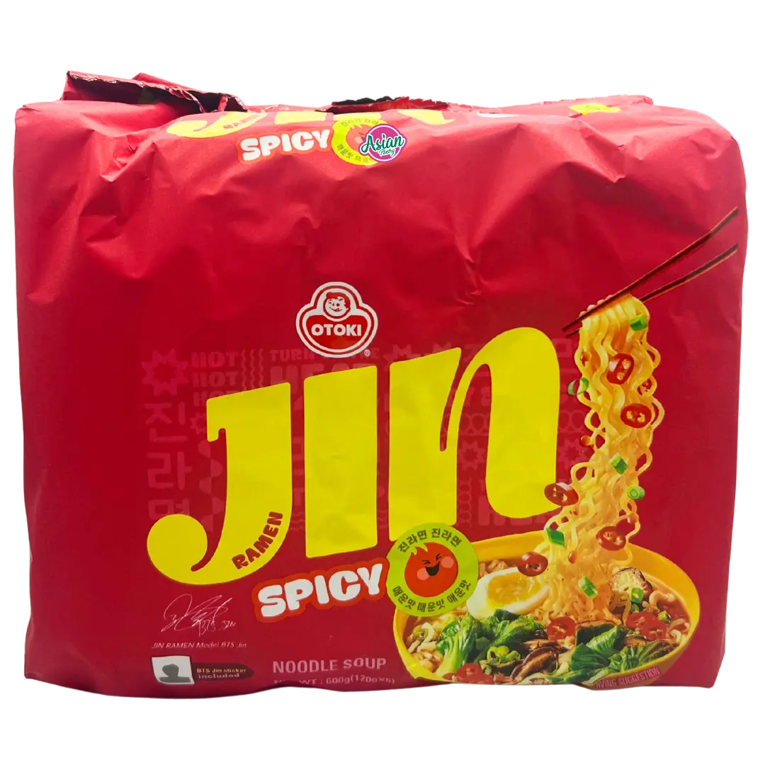 Ottogi Jin Ramen Spicy BTS Jin Sticker Version (5 pack) 600g