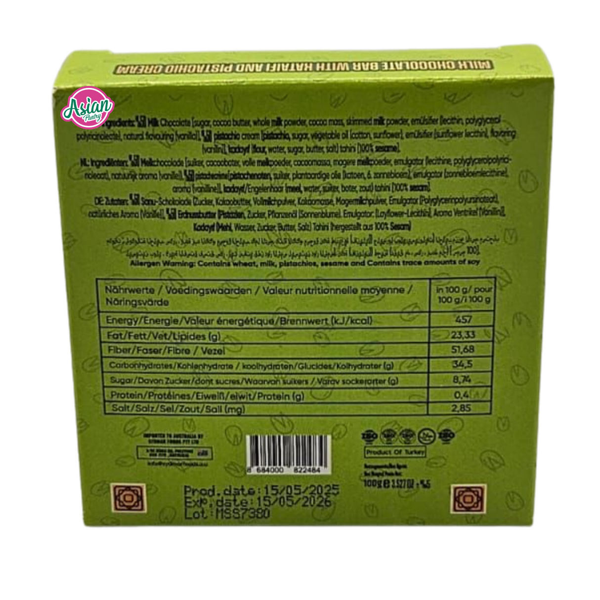 ByGusto Milk Dubai Chocolate 100g