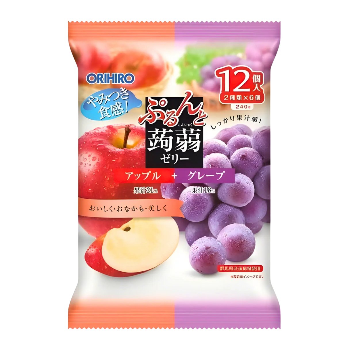 Orihiro Konjac Jelly Apple & Grape 12pcs 240g