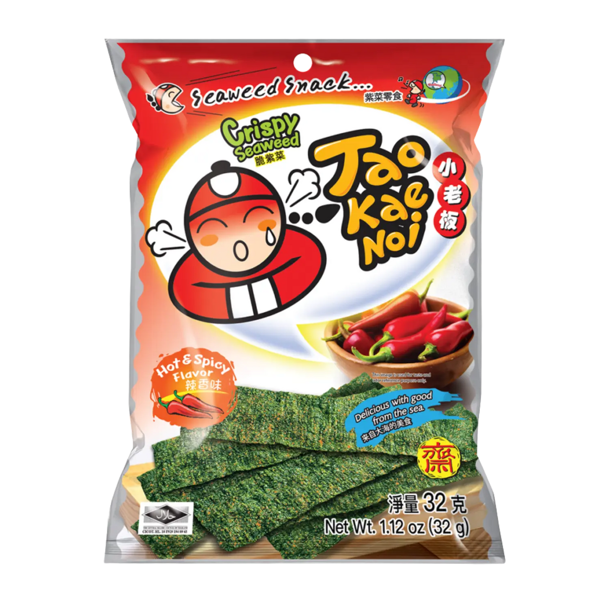 Tao Kae Noi Crispy Seaweed Hot & Spicy 32g