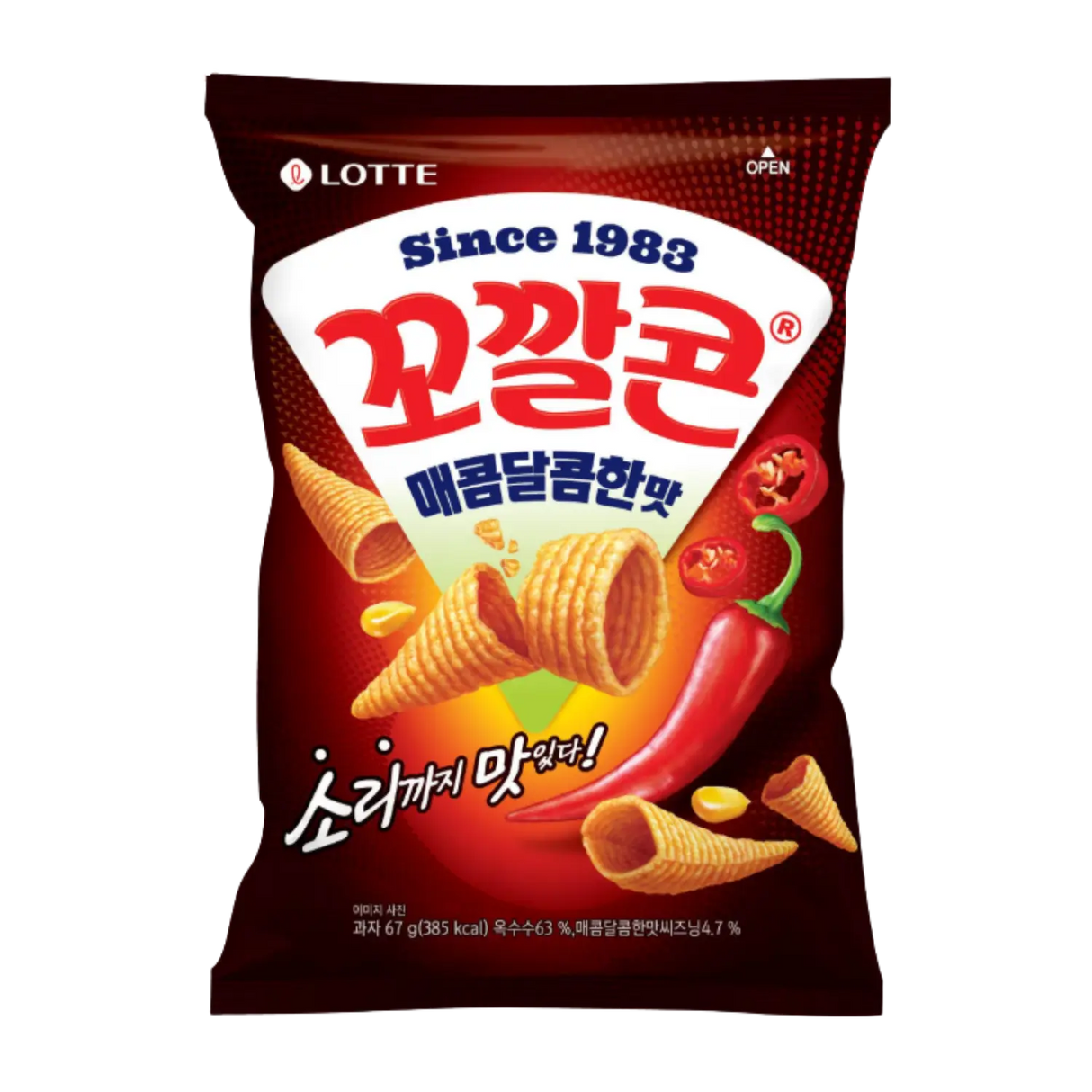 Lotte Popping Corn Chips Sweet & Spicy 67g