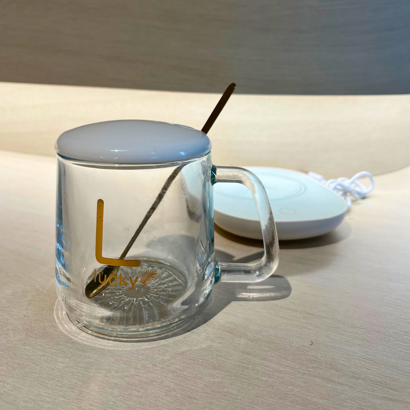 Lucky Luxury Gift Set Coffee Mug Warmer- White