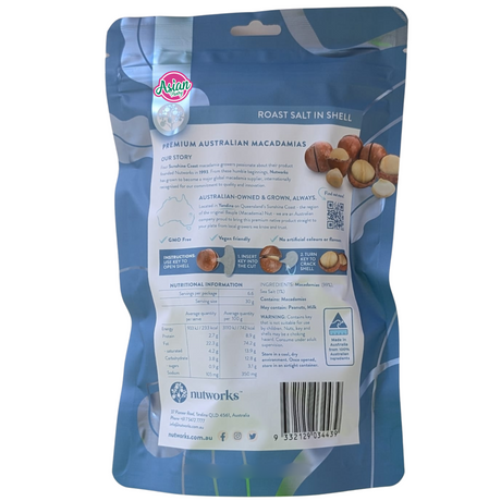 Nutworks Macadamias Roast Salt in Shell 200g