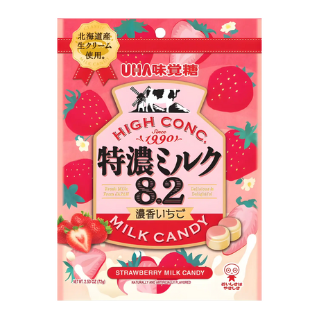 UHA Tokuno Milky 8.2 Strawberry Candy 75g