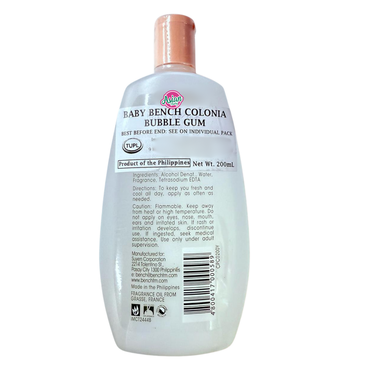 Baby Bench 古龙水泡泡糖 200ml