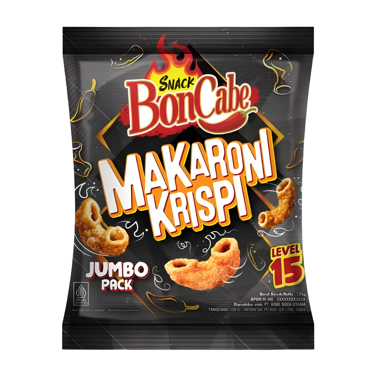 Kobe BonCabe Makaroni Krispi Level 15 Jumbo Pack 135g