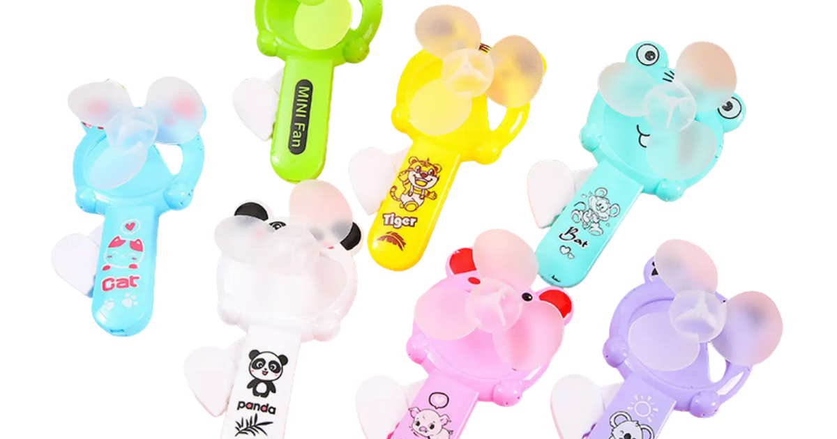 Asian Pantry Mini Portable Handheld Fans with Animal Patterns (Random