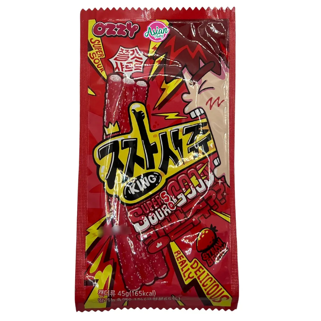 Ozzy Super Sour Strip Jelly - Strawberry 40g