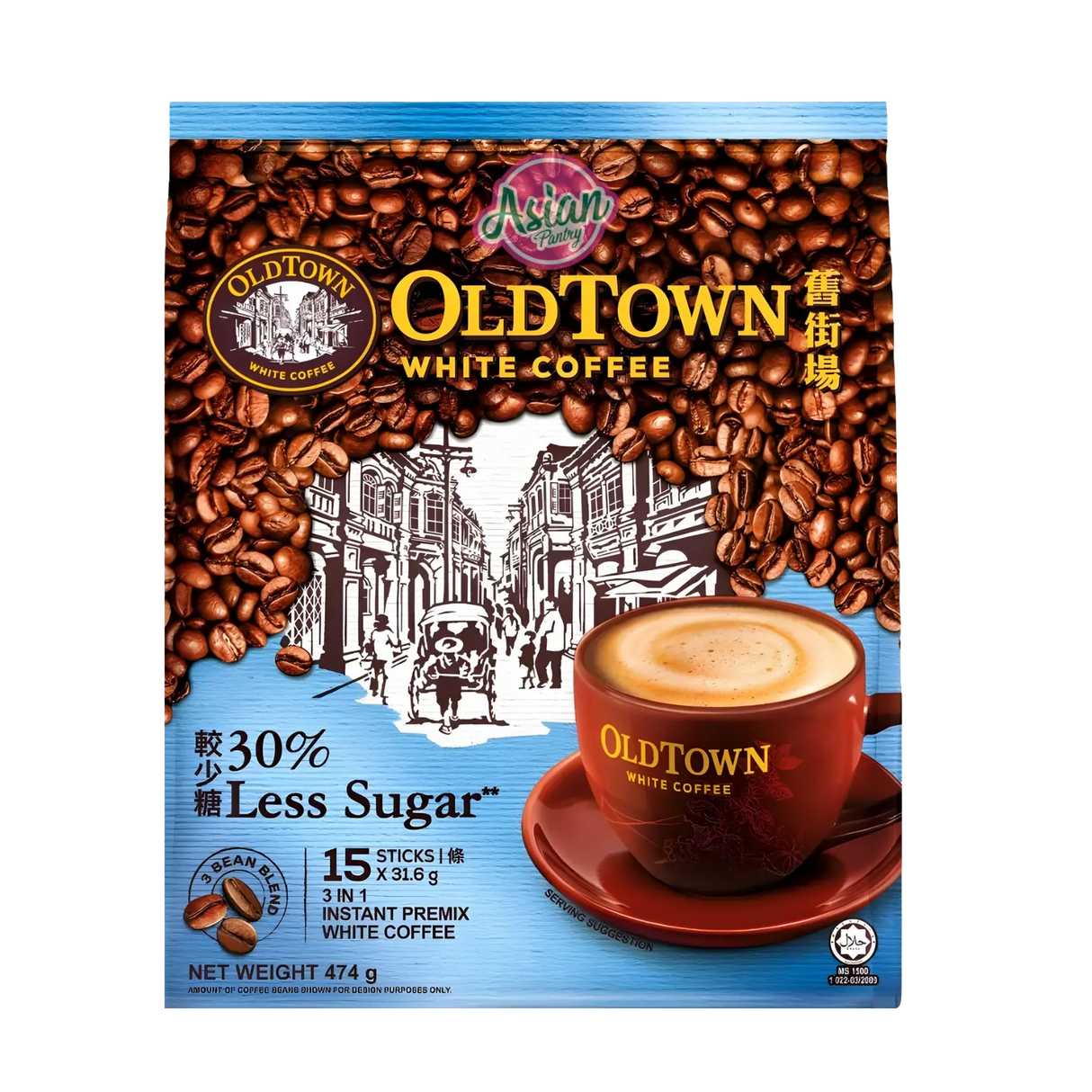Old Town White Coffee Less Sugar Original 474g