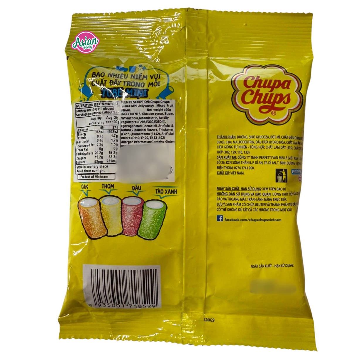 Chupa Chups Tubes Mini Jelly Candy - Perisa Buah Campuran 90g