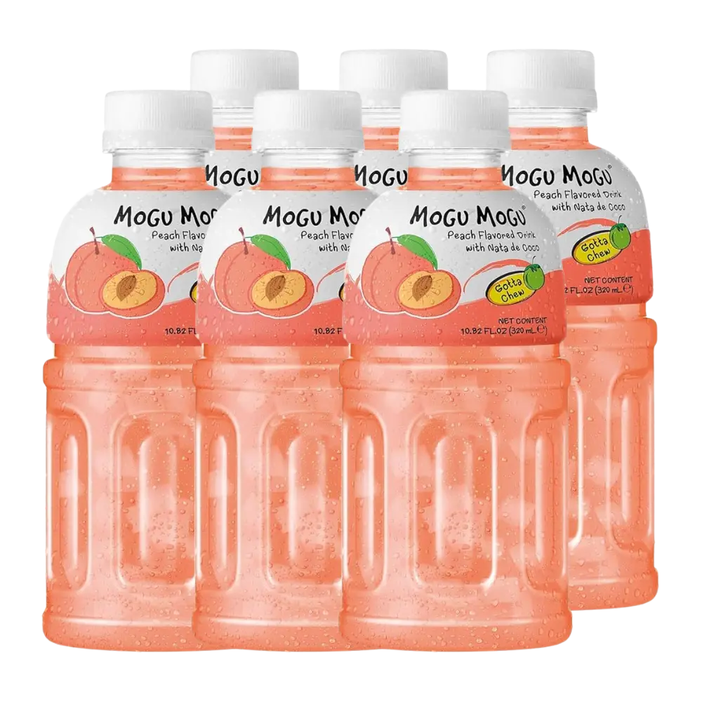 Jus Peach Mogu Mogu dengan Nata De Coco 6pk 1.92Lt