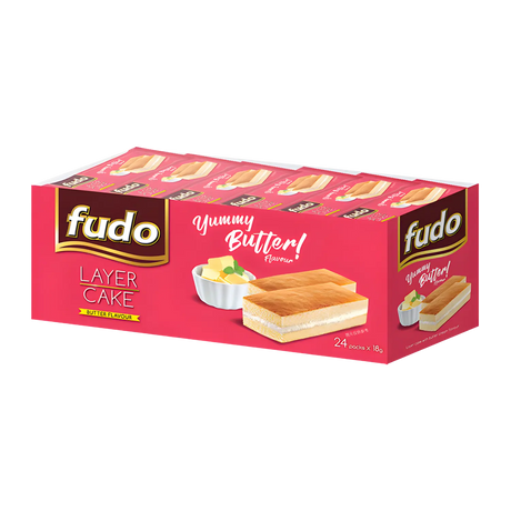 Fudo Yummy Butter Layer Cake 24pk 432g