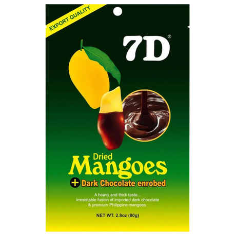 7D Dried Mangoes with Dark Chocolate Enrobed  80g