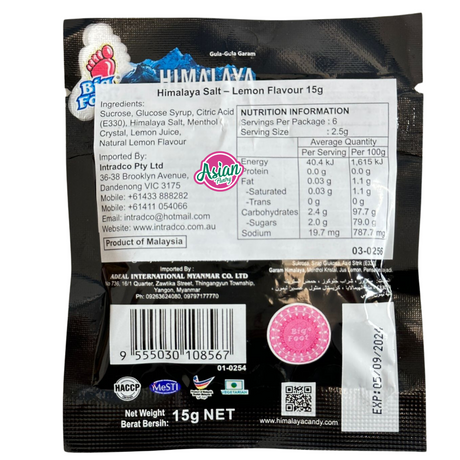 Big Foot Himalaya 盐薄荷柠檬味糖果 15g