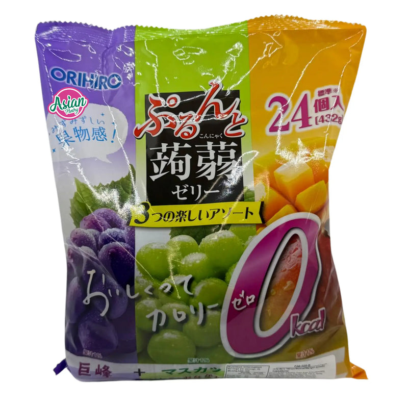 Orihiro Jelly Zero Calorie Grape & Muscat & Mango Flavours 432g